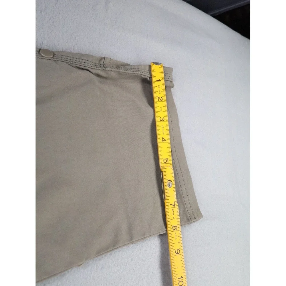 Prana Stretch Zion II Straight Pants Hiking Belt Roll Snap Up Medium 32L Beige‎